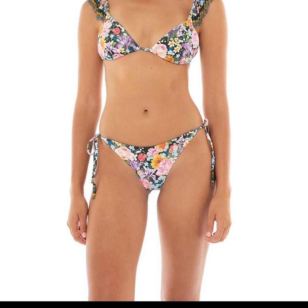 Aqua Bendita print tie side swim bottom L - Picture 6 of 7